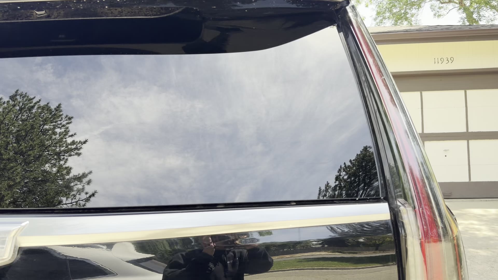 Rear glass with premium ceramic tint installed by Tinty